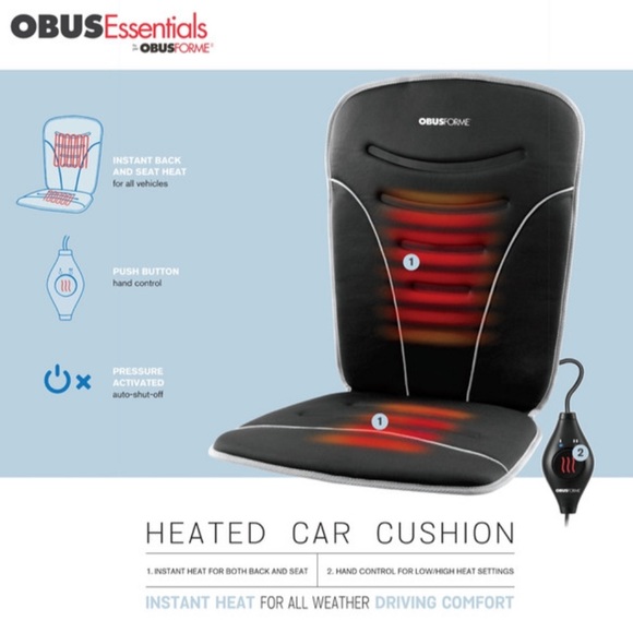 NWT Obusforme Full Back & Seat Heated Car Cushion - Picture 2 of 3